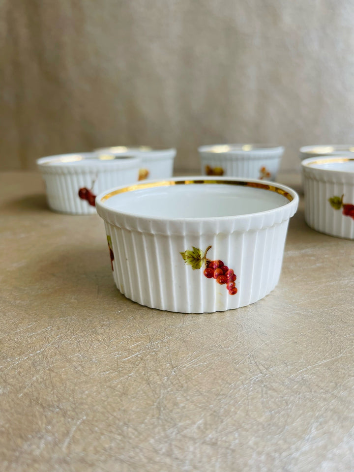 Pilivite Fruit &amp; Nuts Gold Rimmed Ramekins