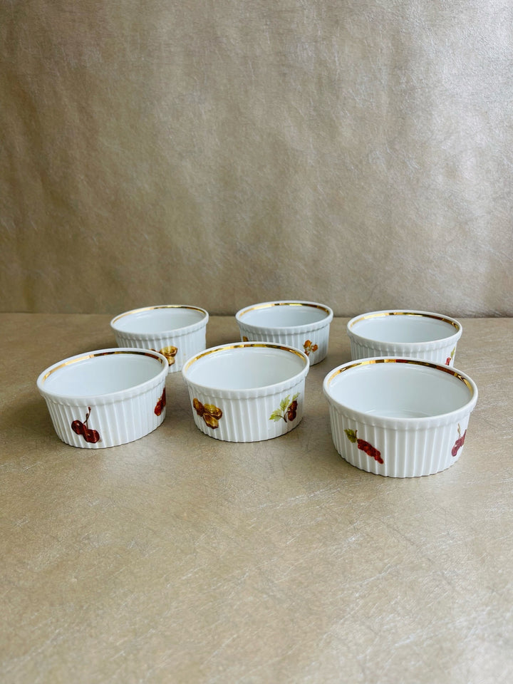 Pilivite Fruit &amp; Nuts Gold Rimmed Ramekins