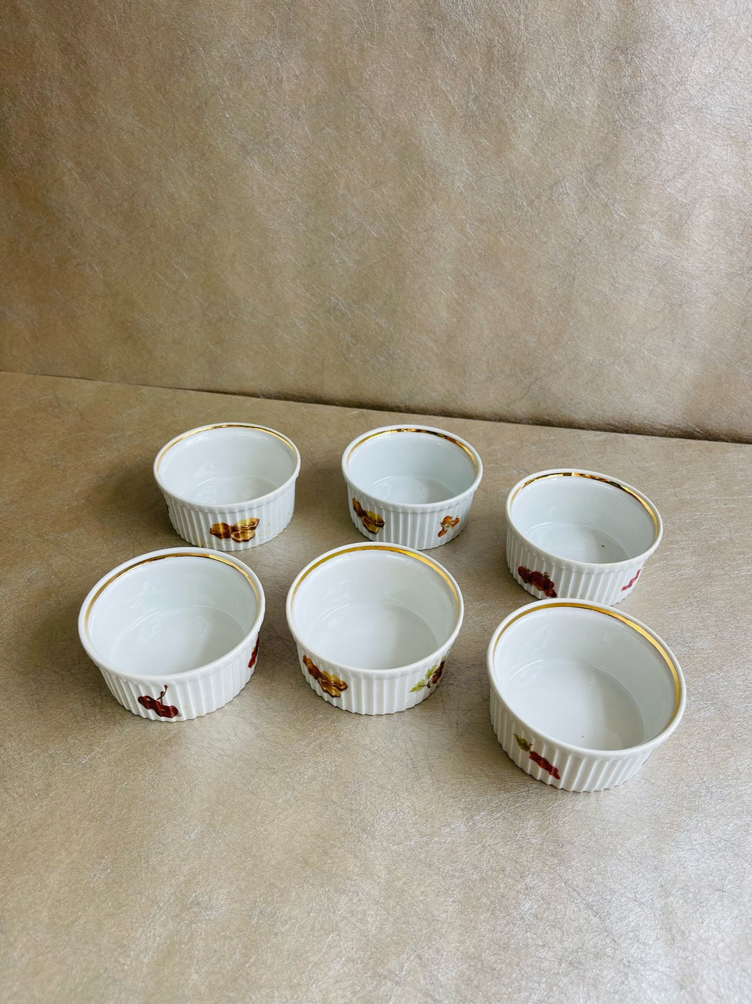 Pilivite Fruit &amp; Nuts Gold Rimmed Ramekins