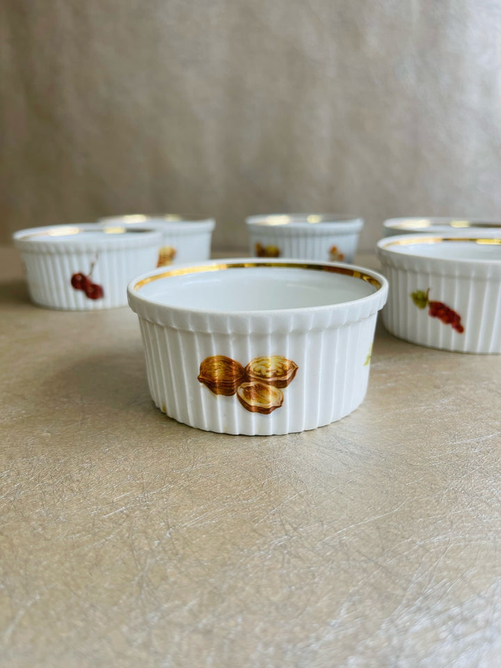Pilivite Fruit &amp; Nuts Gold Rimmed Ramekins