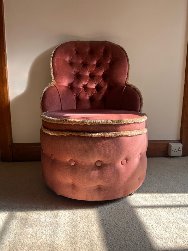 Pink Velvet Boudoir Chair