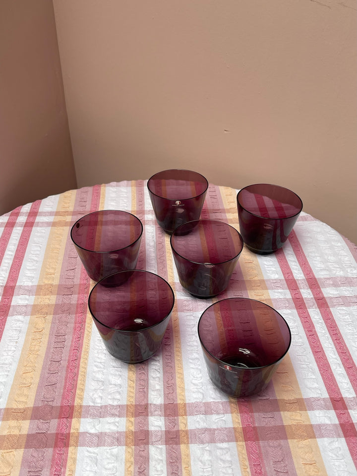 Plum Timo Sarpaneva Iittala Glass Tumblers
