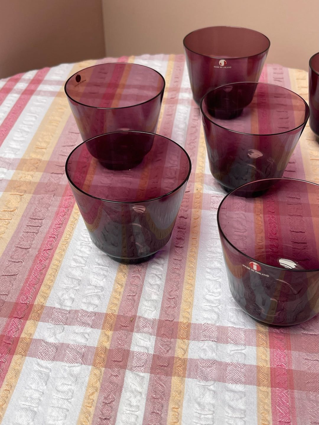 Plum Timo Sarpaneva Iittala Glass Tumblers