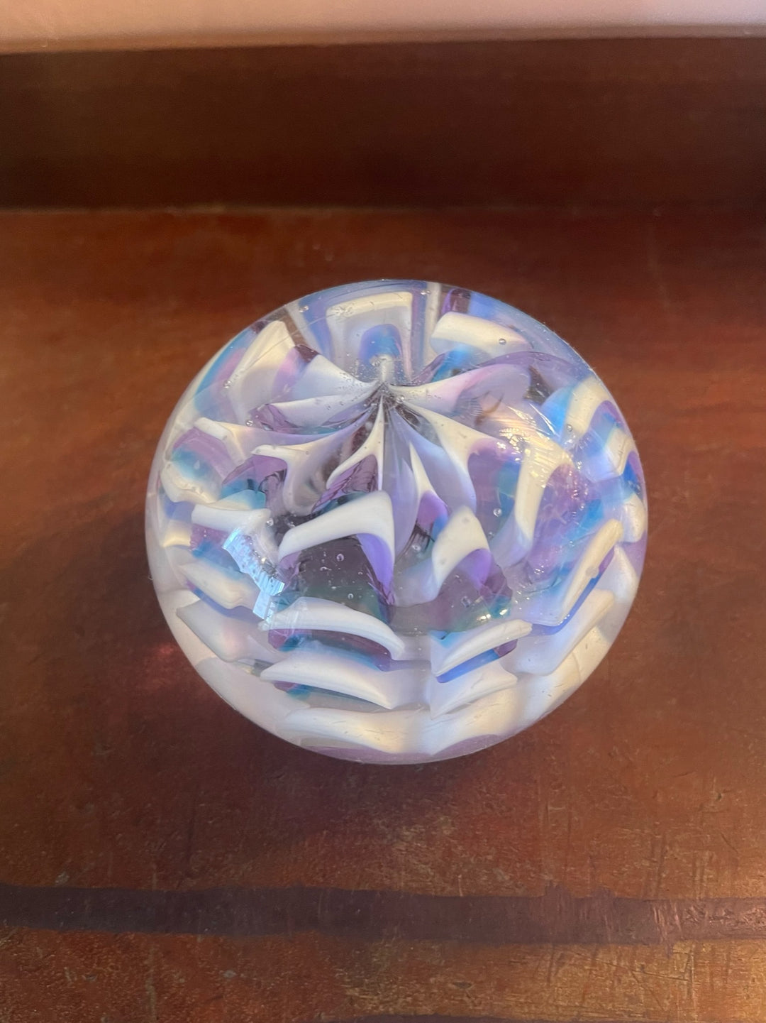 Purple &amp; White Ruffle Paperweight