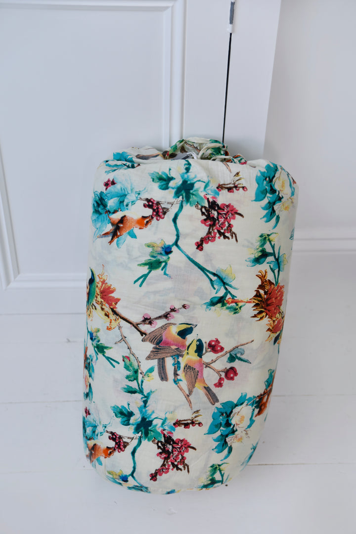 Turquoise Hummingbird Print Quilt