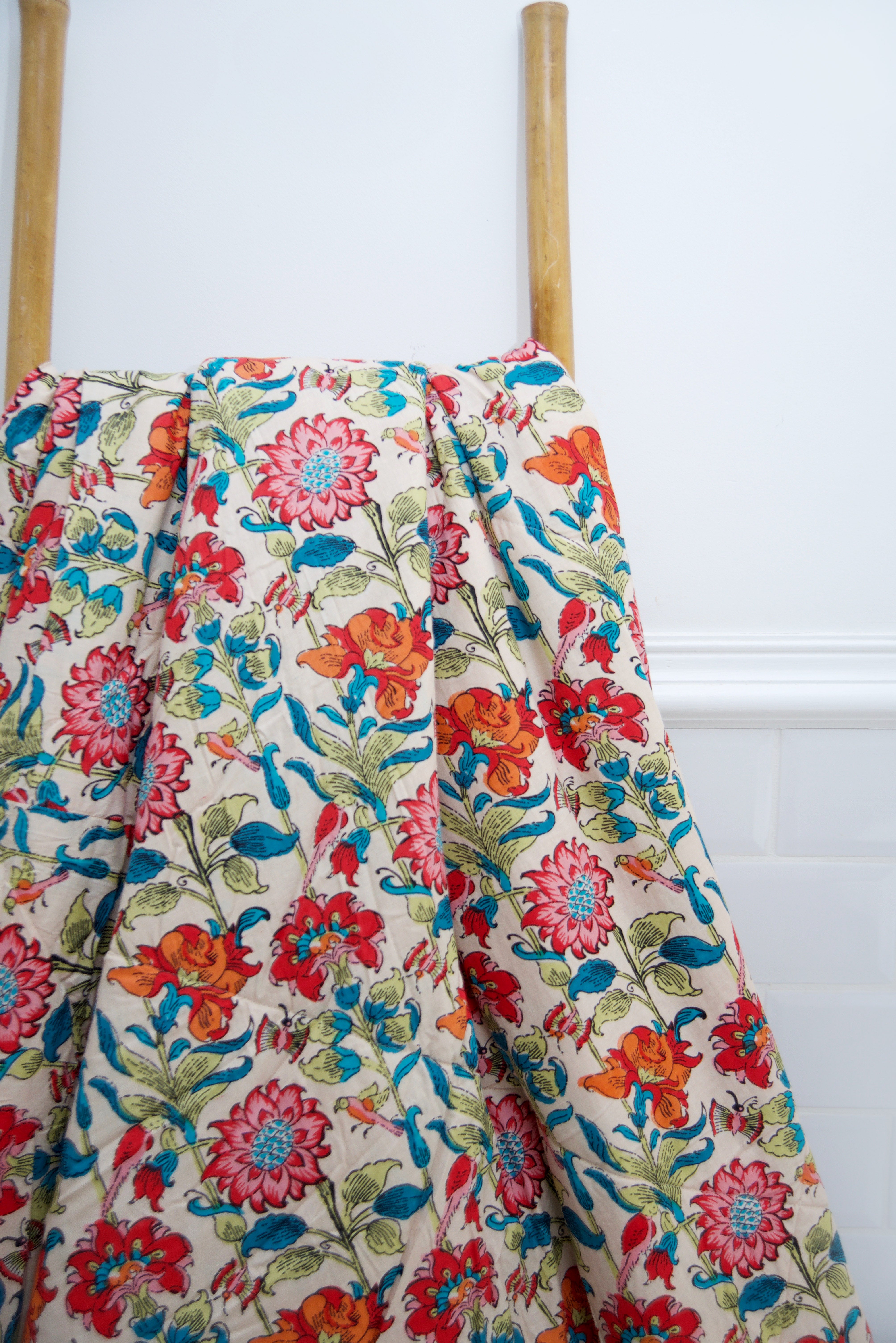 Floral Garden Print Quilt/Throw