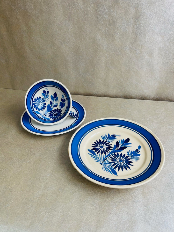 Quimper Large Cup &amp; Saucer with Plate Set