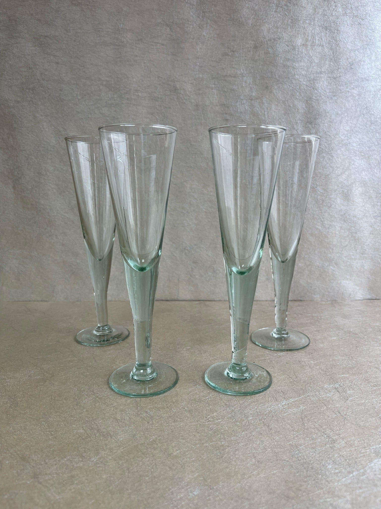 Recycled Glass Champagne Flutes