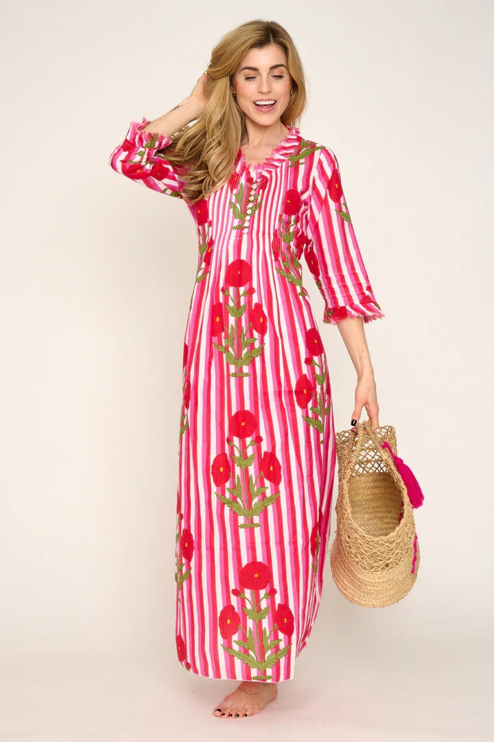 Cotton Annabel Maxi Dress • Red Marigold