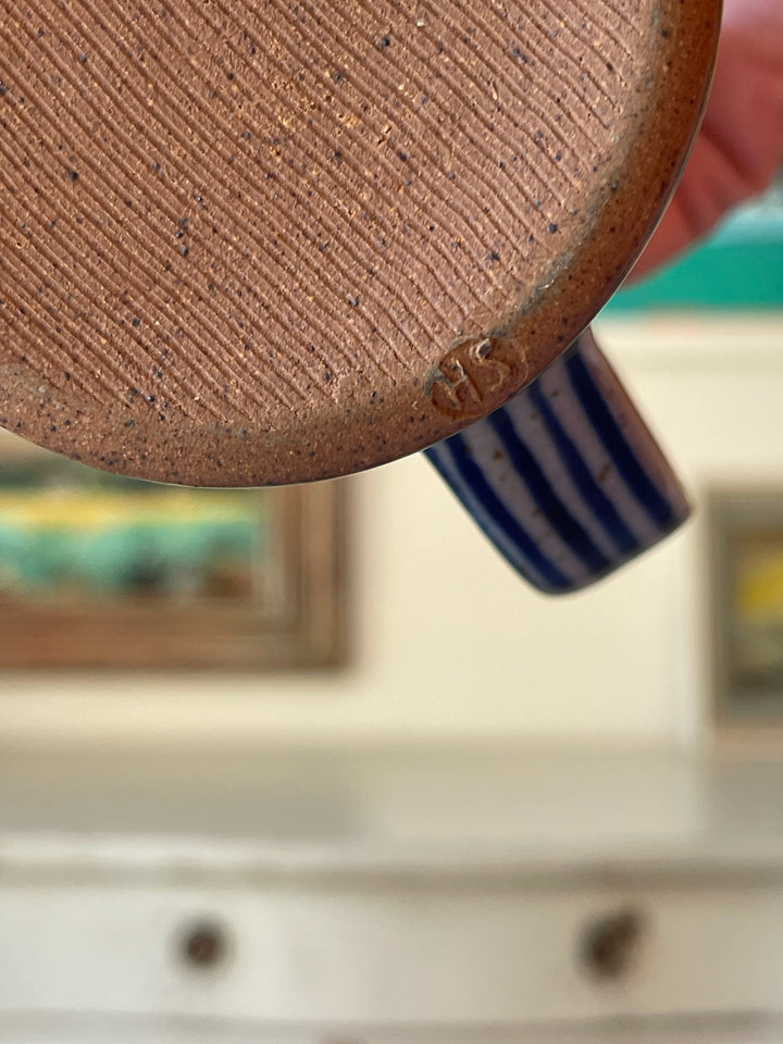 SH Blue Striped Stoneware Jug
