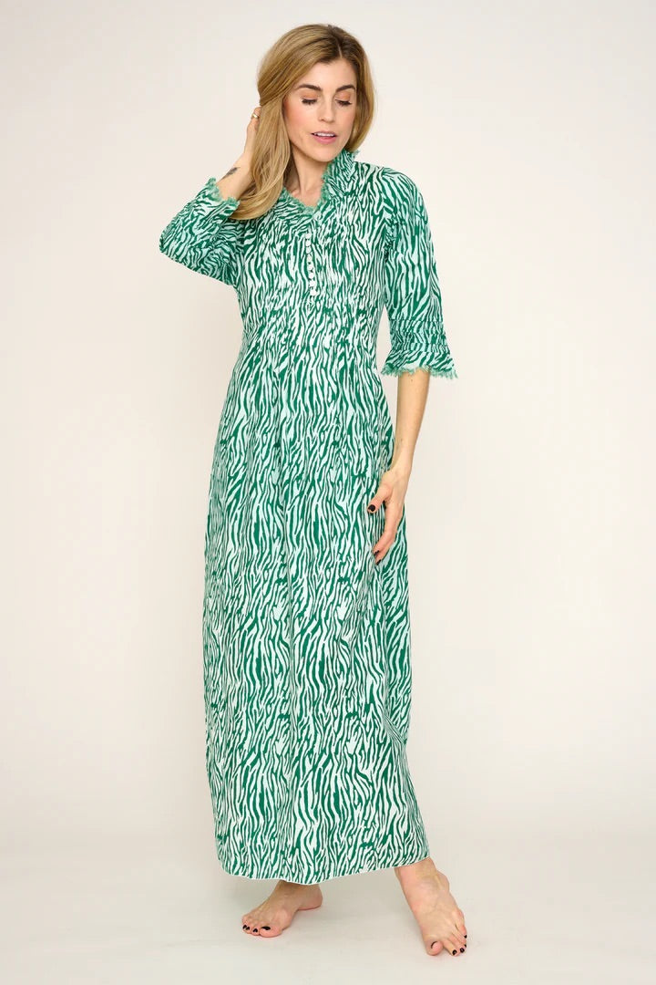 Cotton Annabel Maxi Dress • Green Reeds 