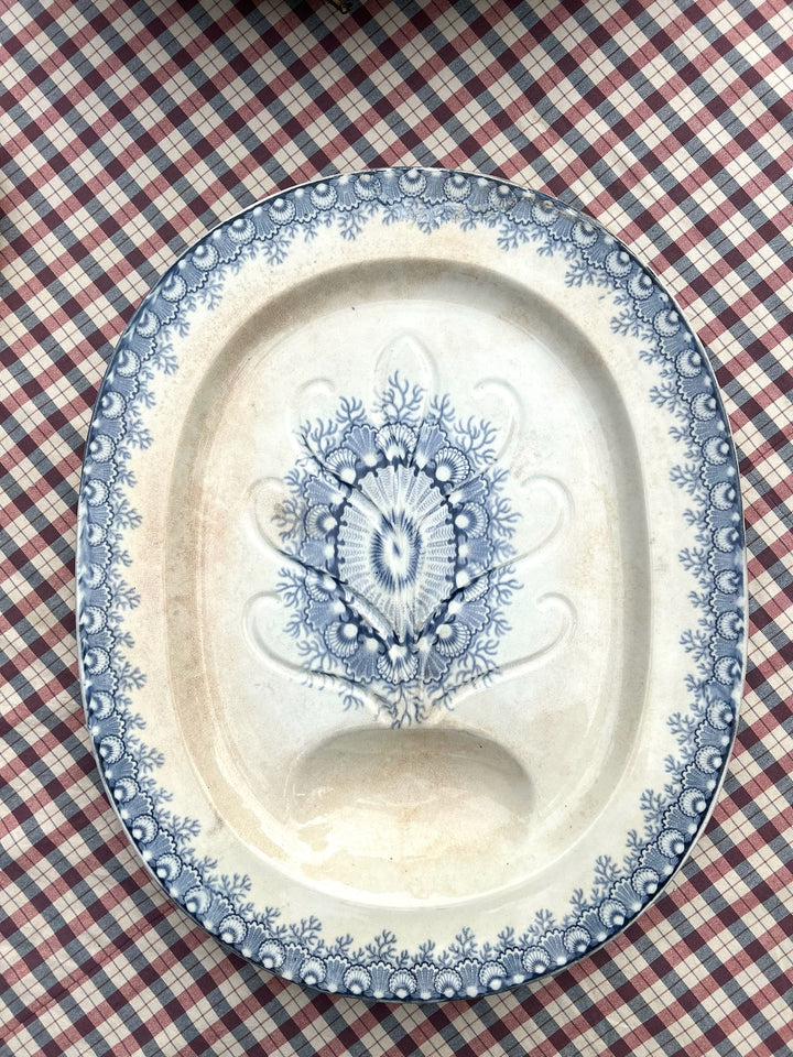 Shell &amp; Coral Serving Platter with Draining Grooves