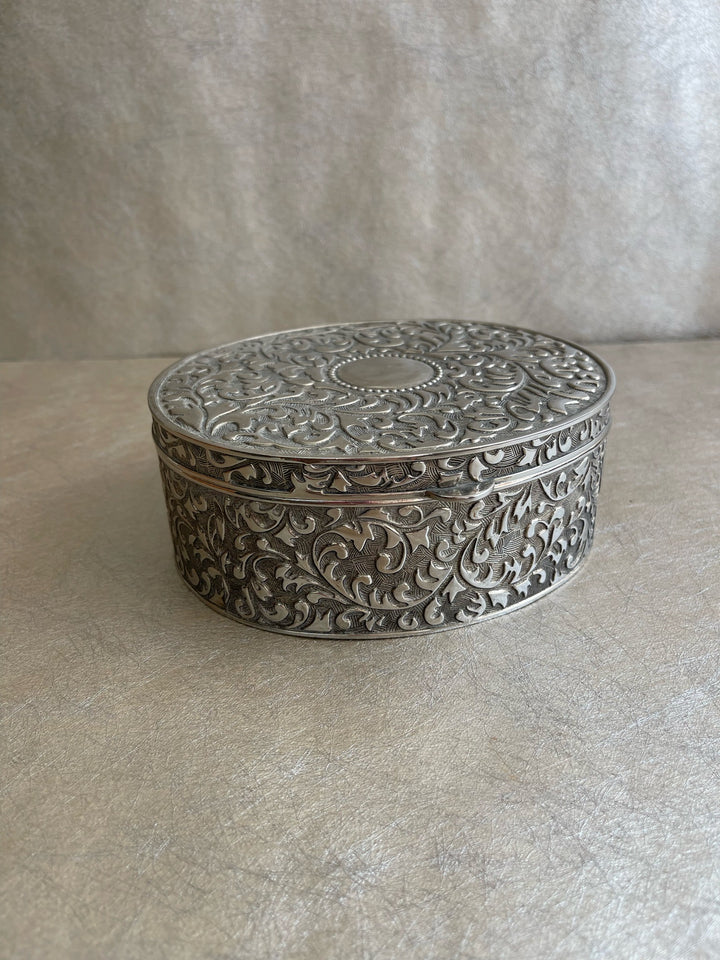 Silver Plated Ornate Large Trinket Box