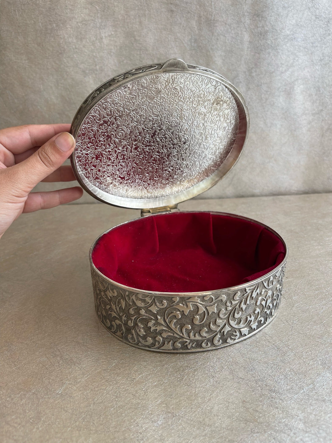 Silver Plated Ornate Large Trinket Box