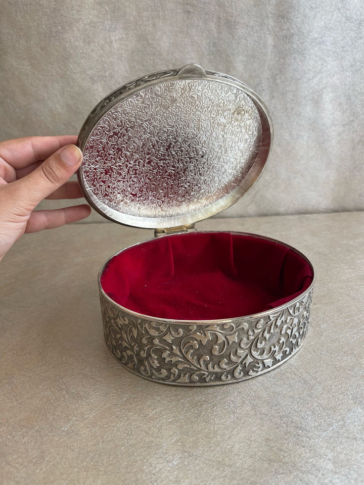 Silver Plated Ornate Large Trinket Box