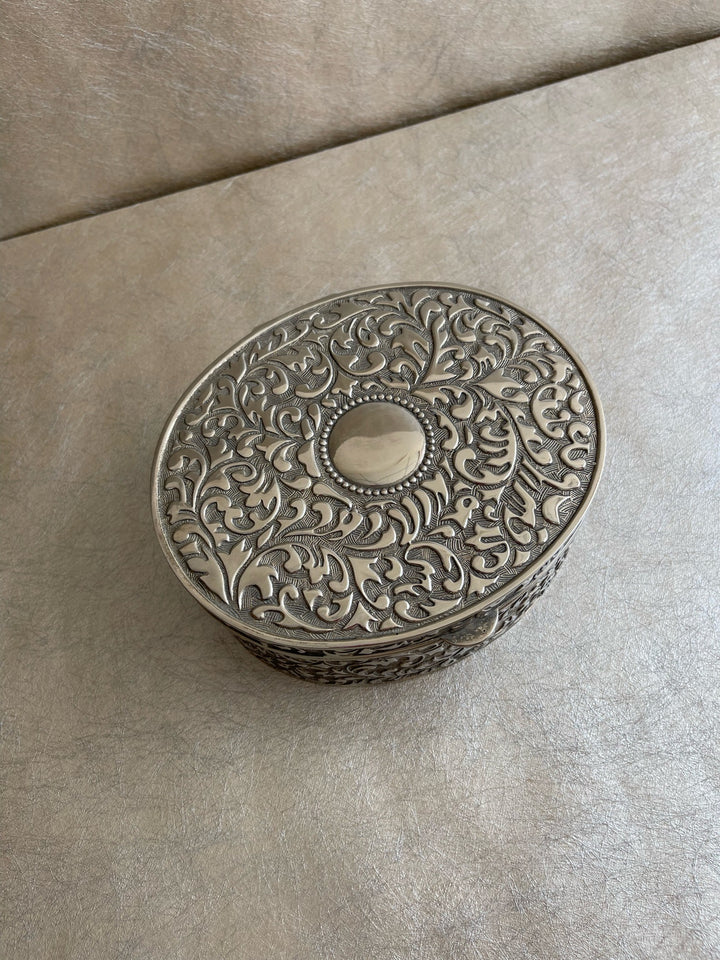 Silver Plated Ornate Large Trinket Box