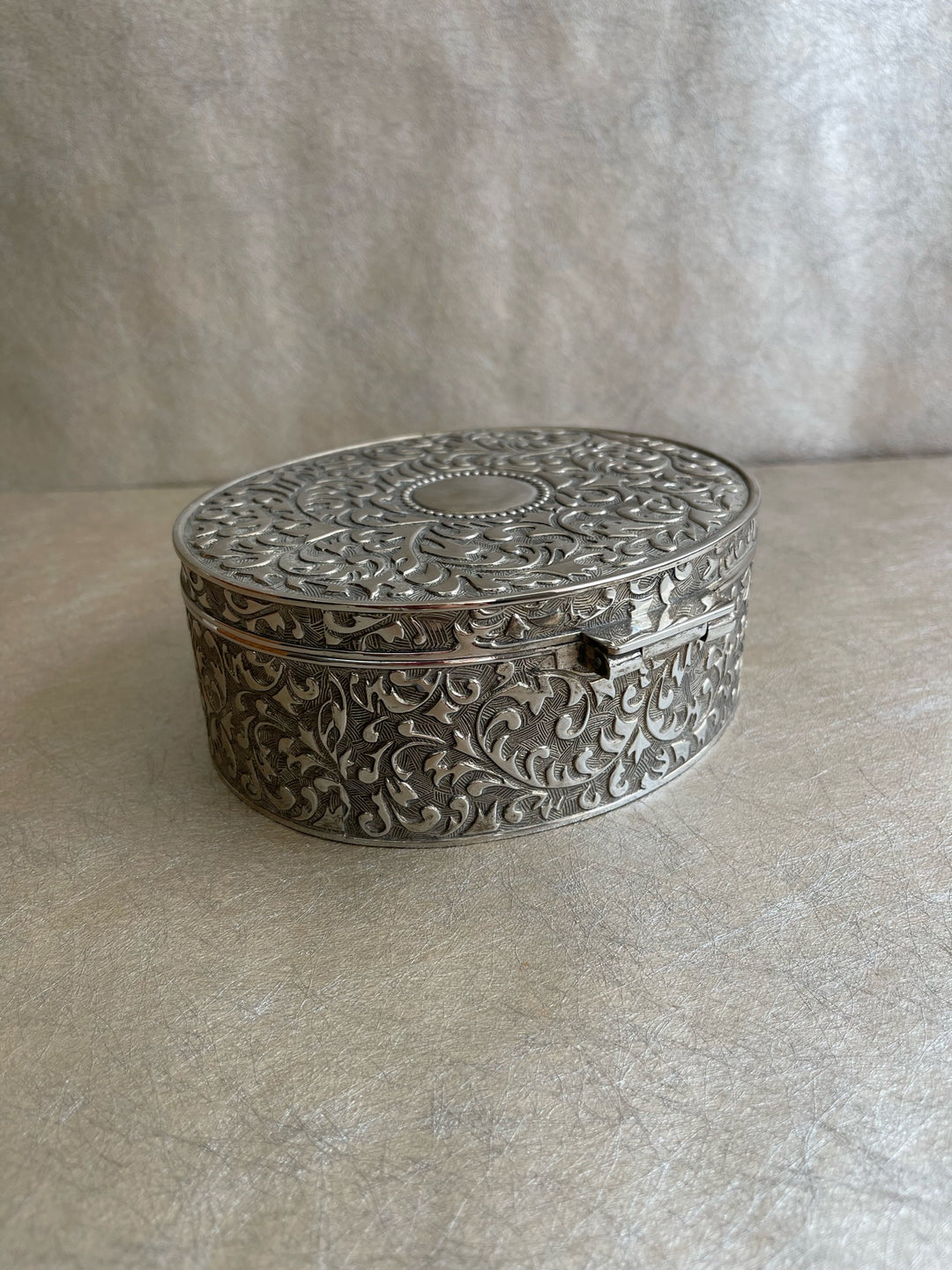Silver Plated Ornate Large Trinket Box