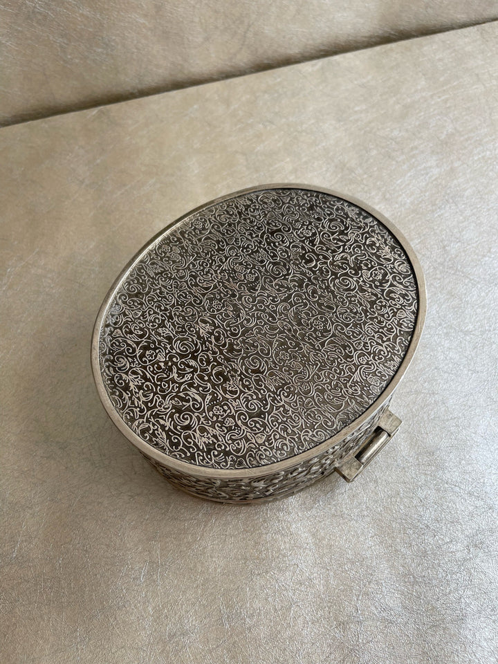 Silver Plated Ornate Large Trinket Box