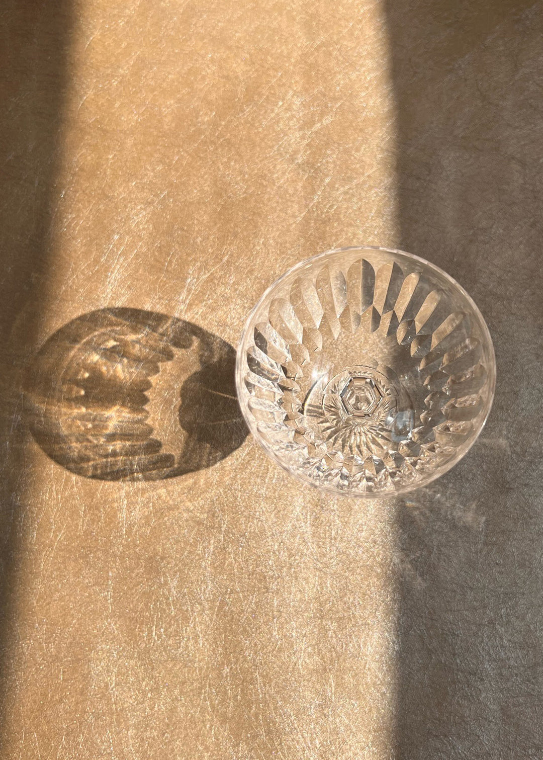 Single Spear Cut Crystal Champagne Coupe