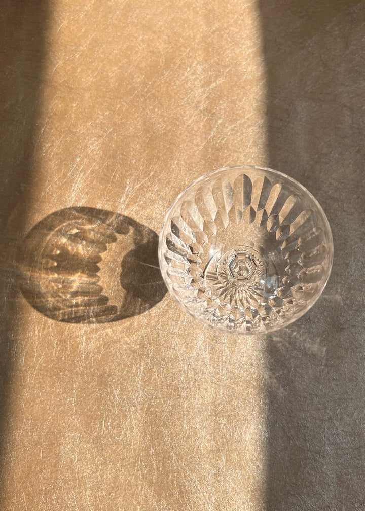 Single Spear Cut Crystal Champagne Coupe
