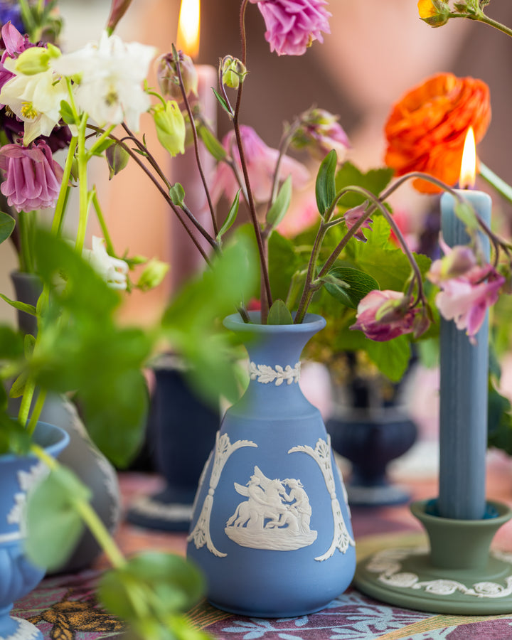 Wedgewood Blue Aura &amp; Chariot Jasperware Bud Vase