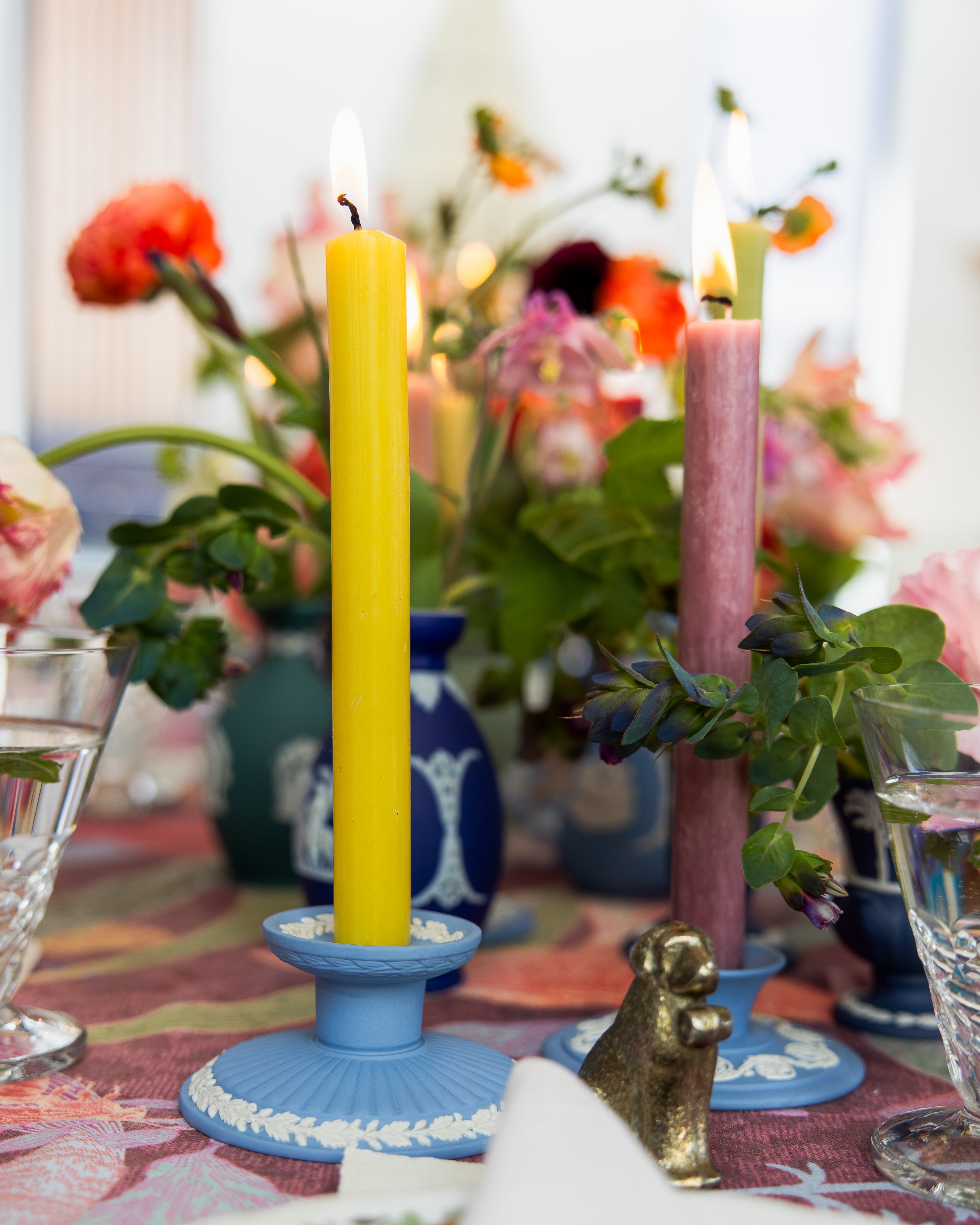 Wedgewood Blue Jasperware Candlestick