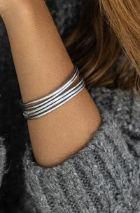 Kumali Silver Bangles - Thin