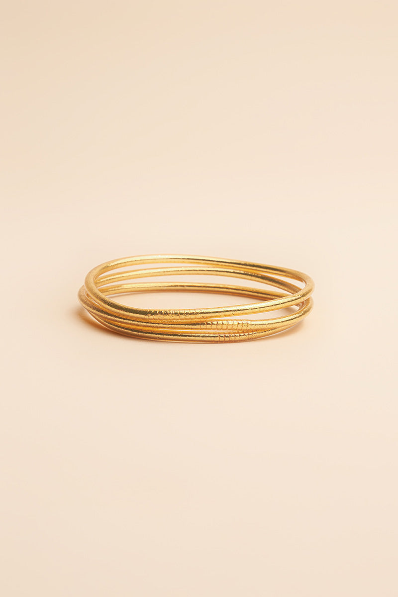 Kumali Light Gold Bangles - Thin