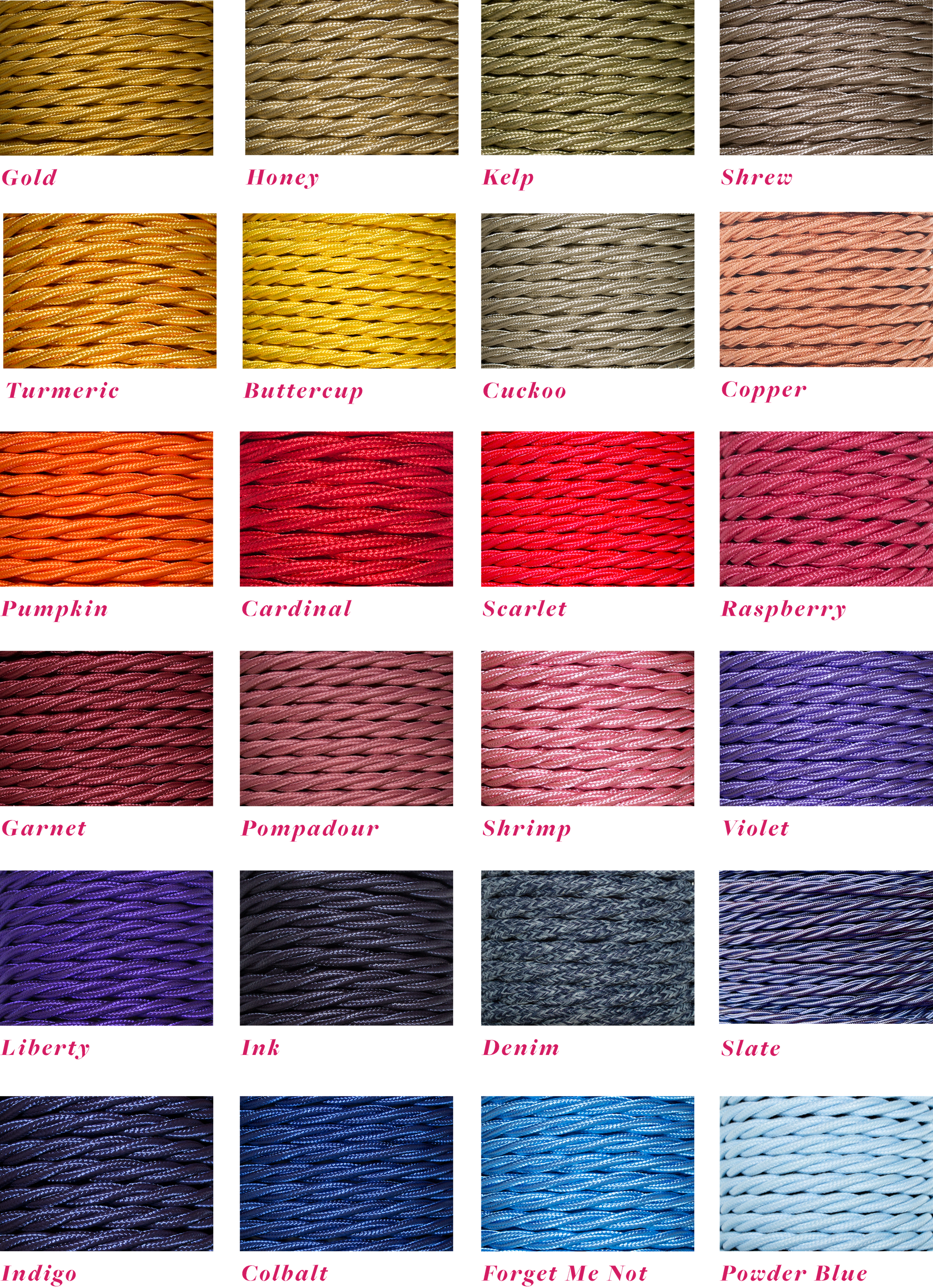 Lola's Leads Cable Colours