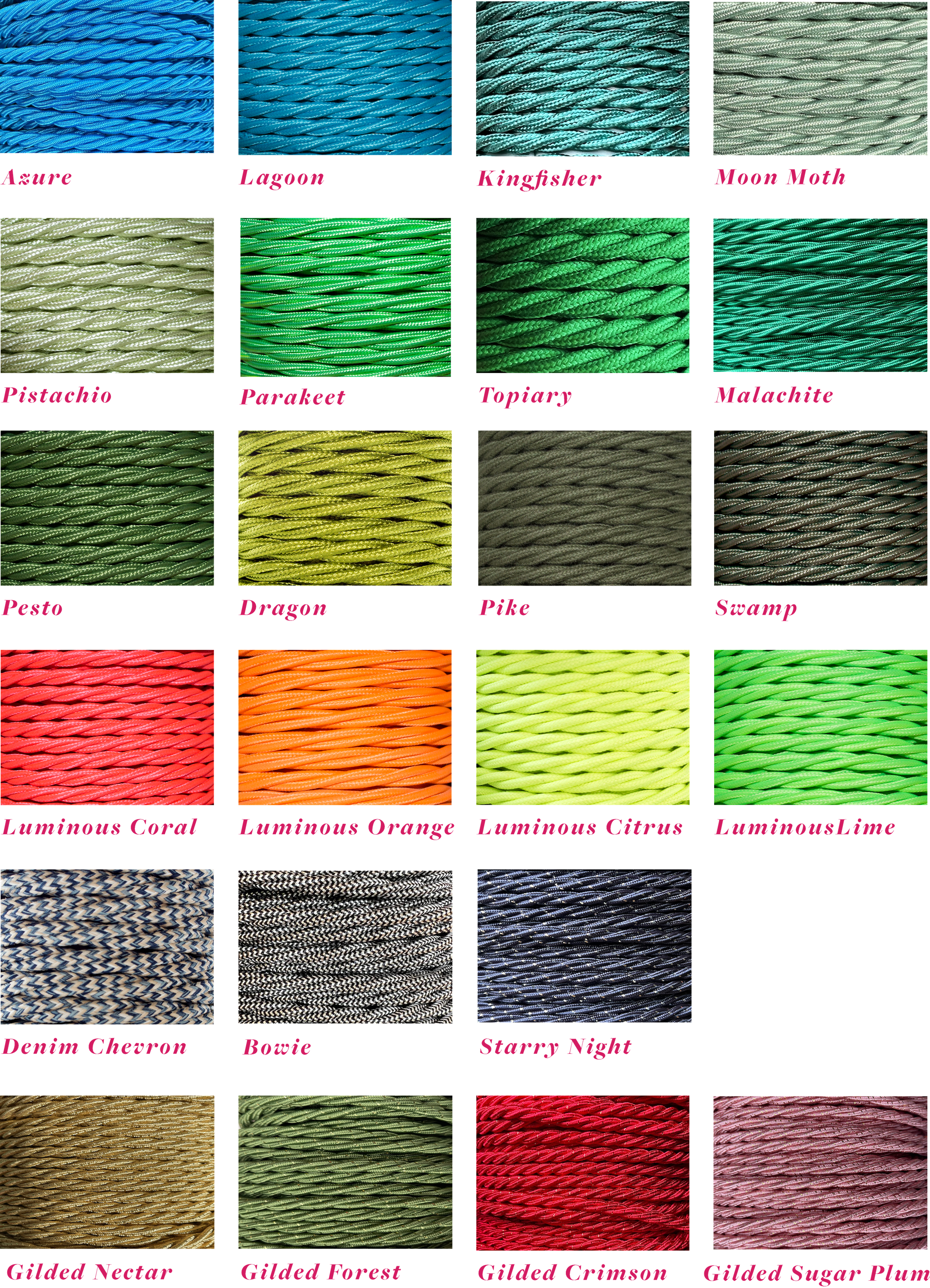 Lola's Leads Cable Colours