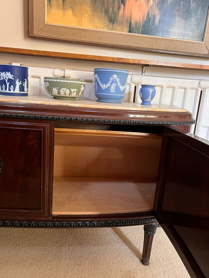 Victorian Marble Topped Mahogany Sideboard