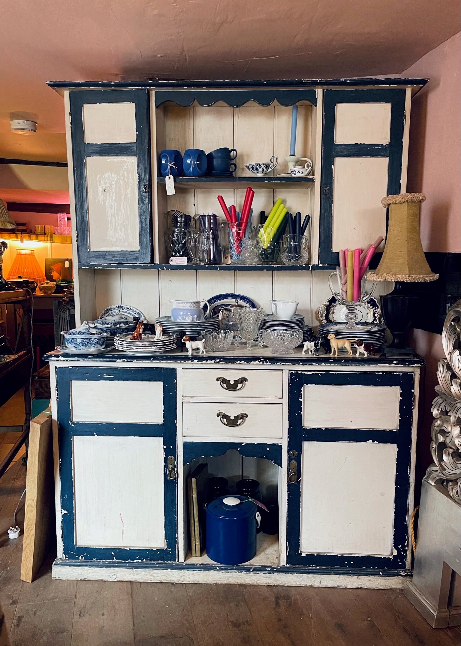 Vintage Blue & White French Dresser