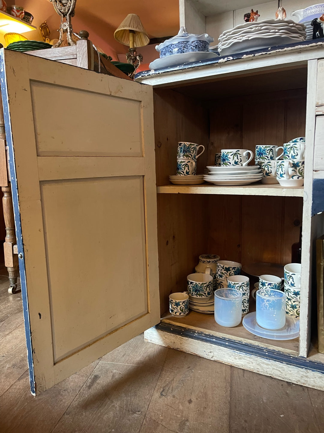 Vintage Blue &amp; White French Dresser