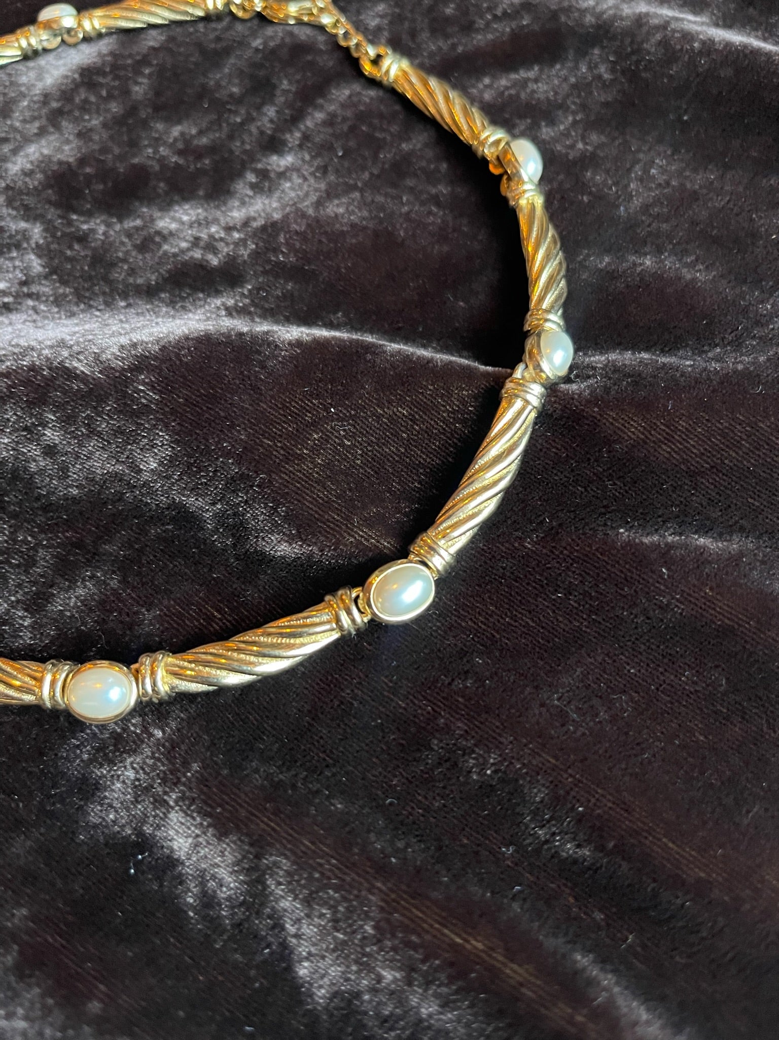 Vintage Burberry Golden Pearl Necklace
