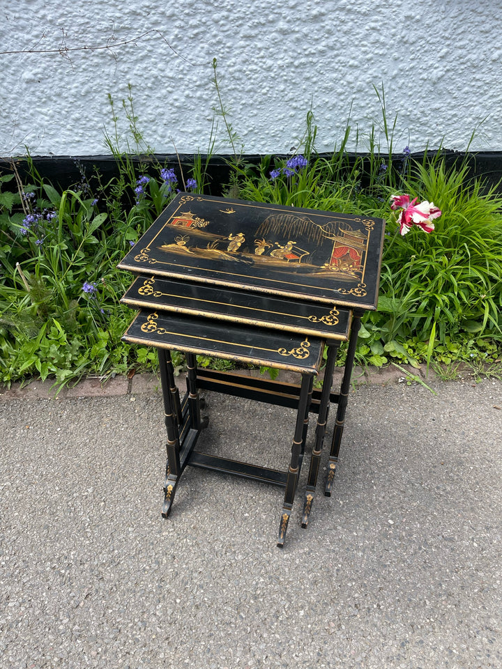 Vintage Chinese Lacquered Nesting Tables