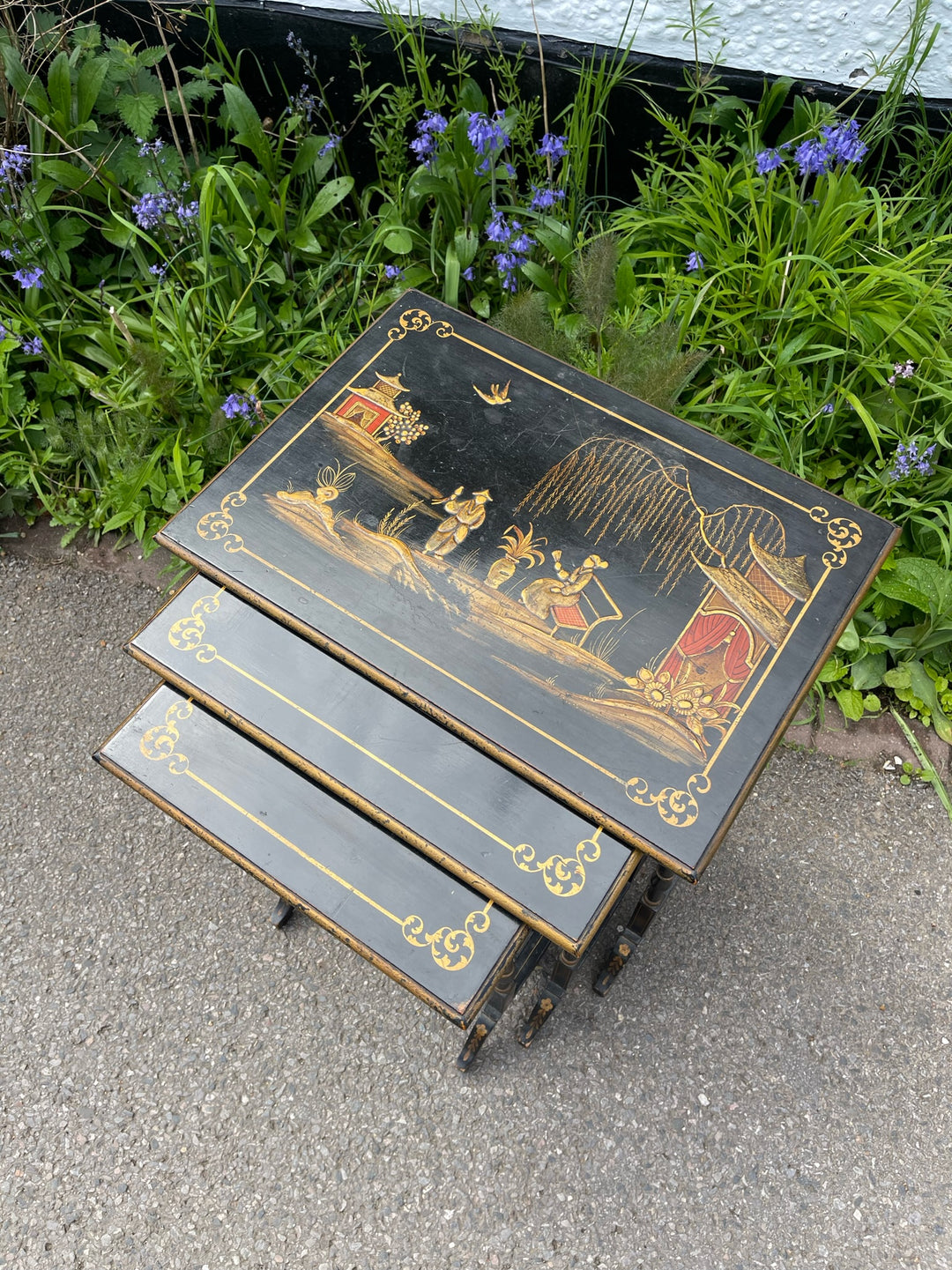 Vintage Chinese Lacquered Nesting Tables