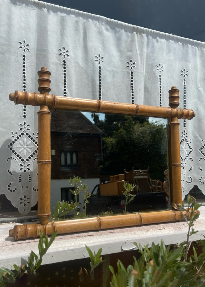 Vintage French Faux Bamboo Mirror