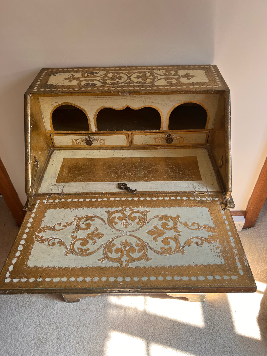 Vintage Gold Florentine Bureau