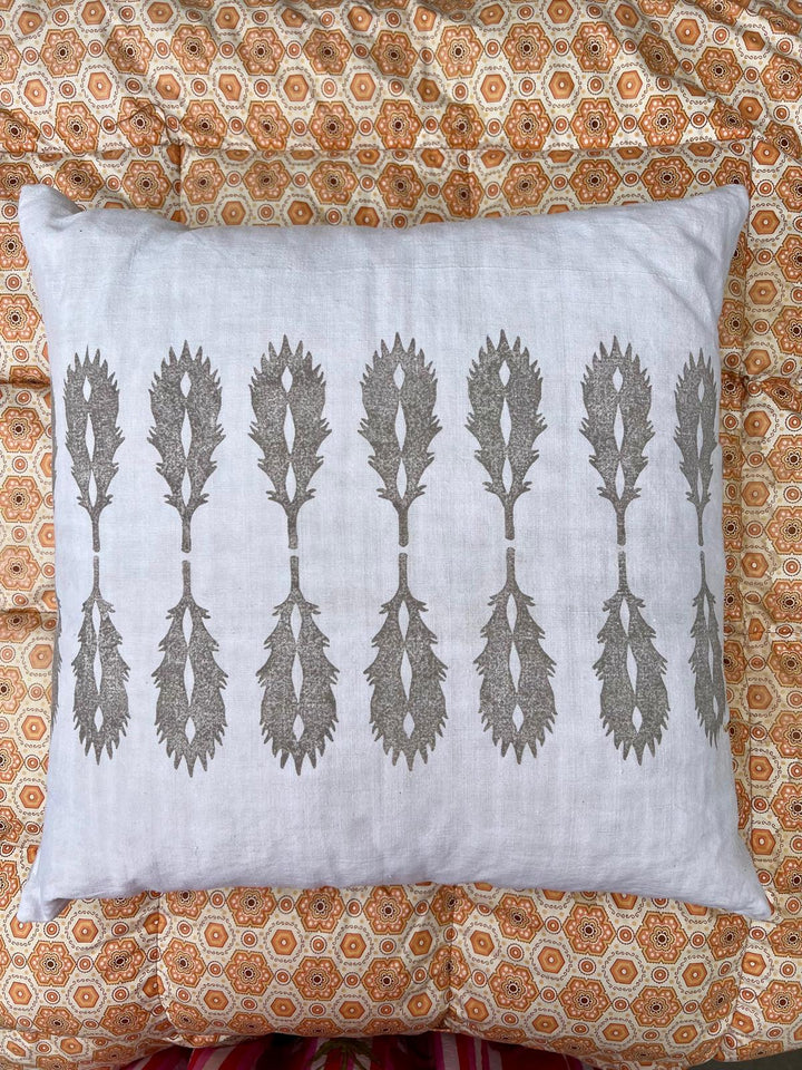 Indian Feather Antique French Linen Pillow