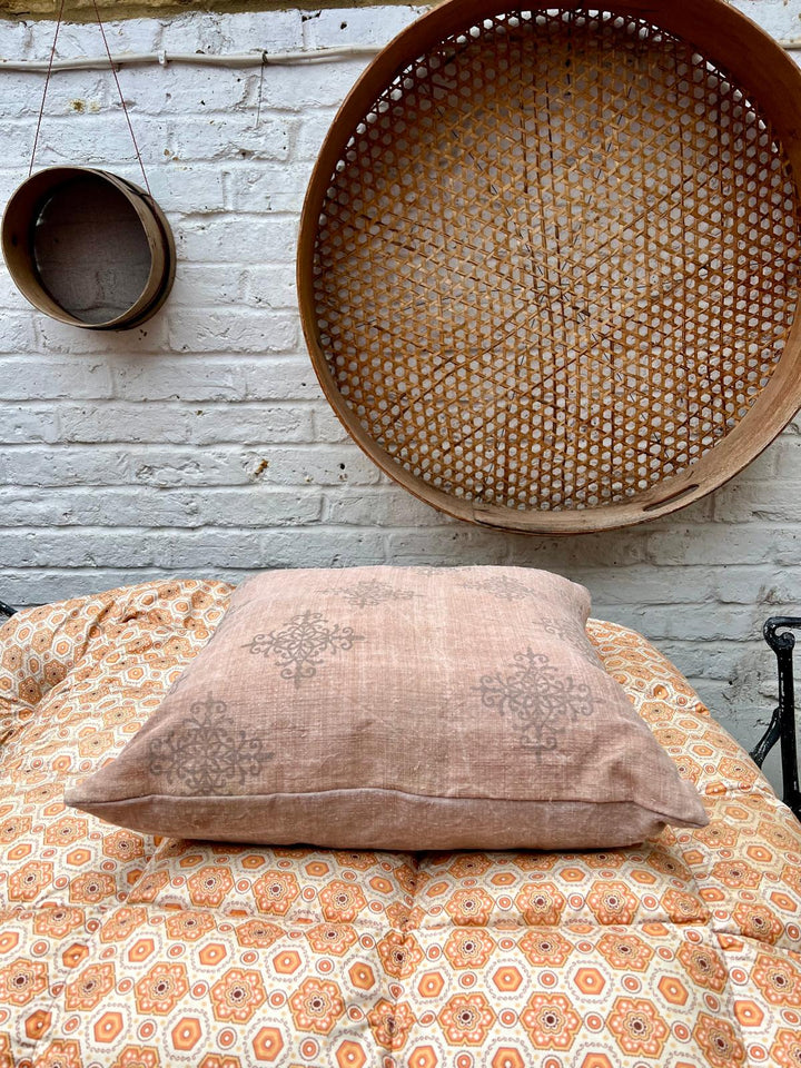 19c French Hemp Cushion Naturally Dyes