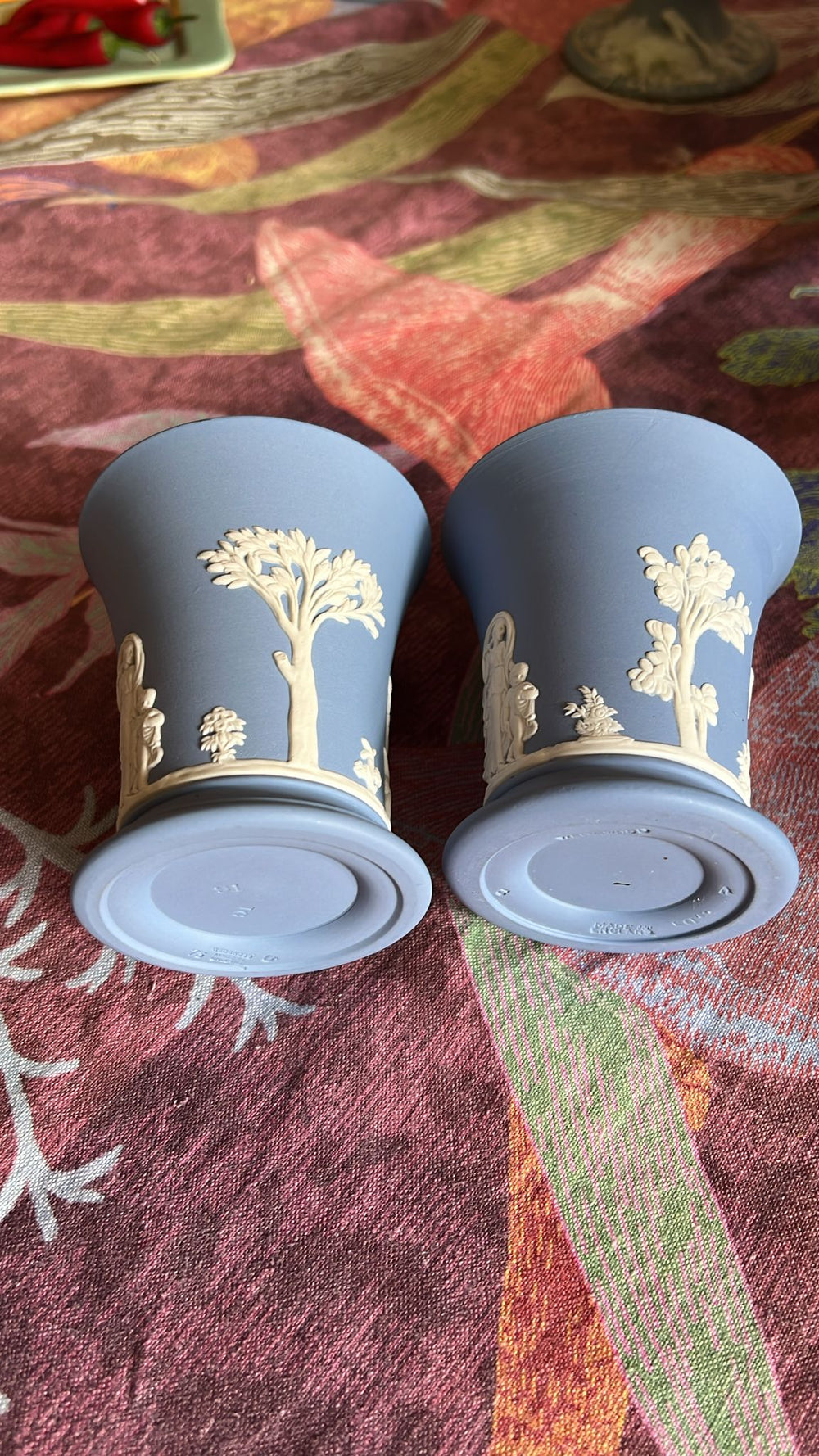 Wedgewood Blue Jasperware Cylinder Vase