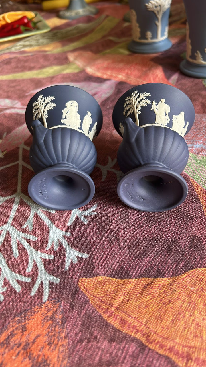 Wedgewood Portland Blue Jasperware Campagna Urn / Vase