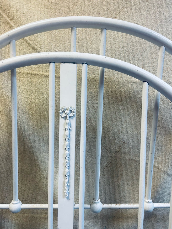 White Metal Framed Single Bed