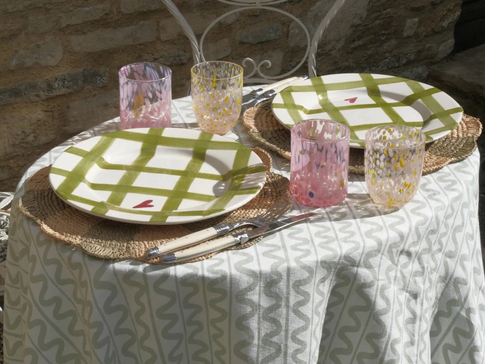 Wiggle Linen Tablecloth - Green