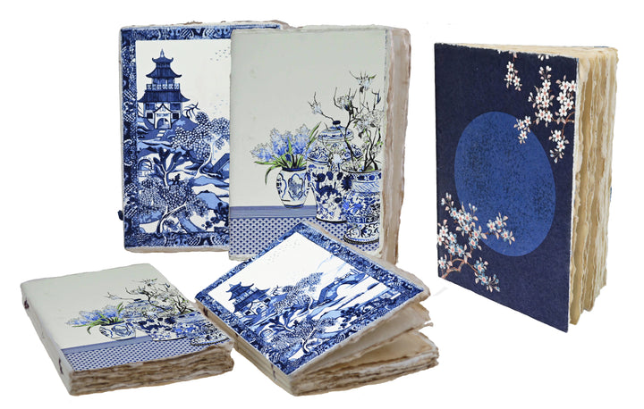 Blue Japanese Theme A5 Parchment Paper Notebook