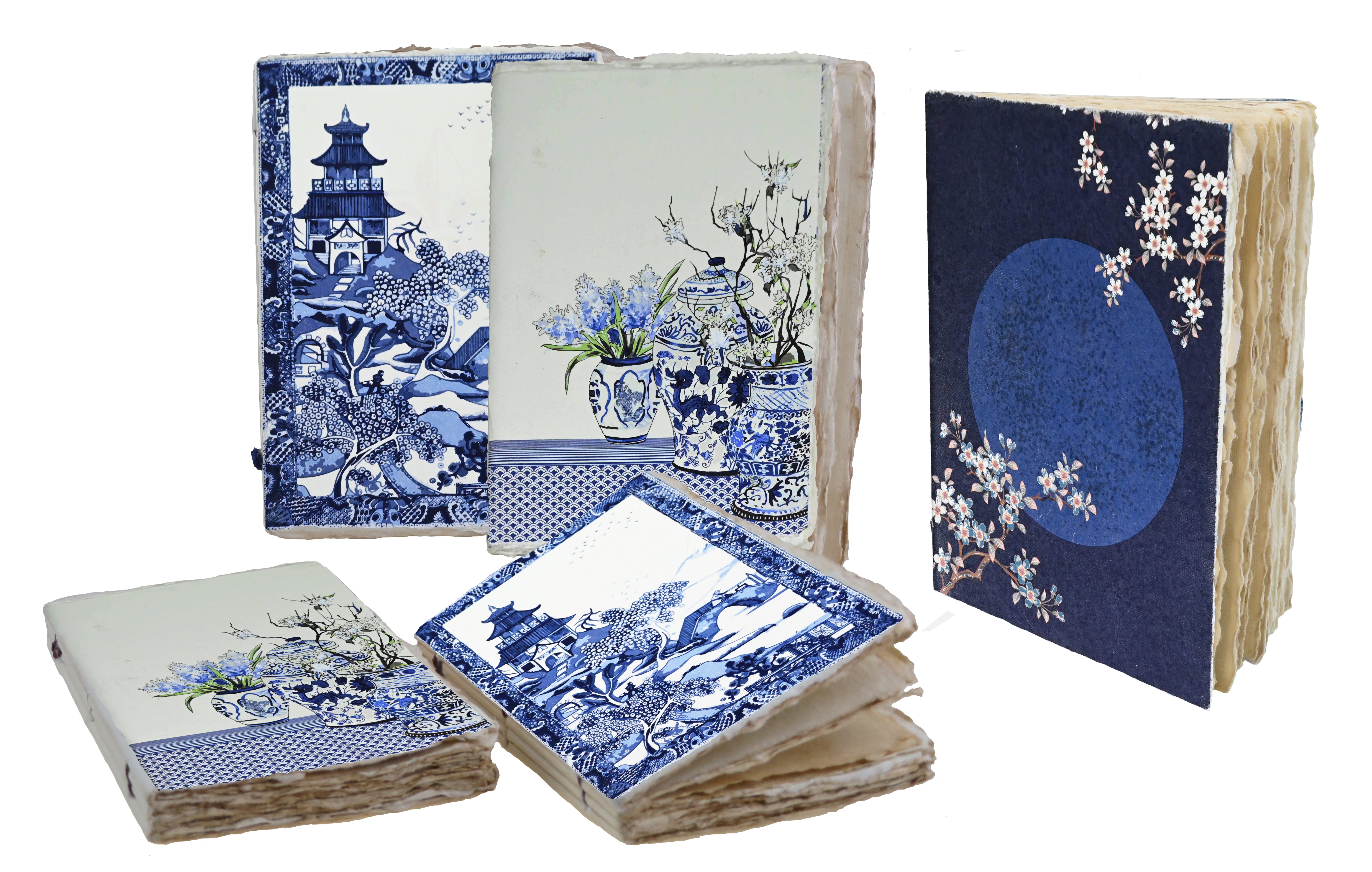 Blue Japanese Theme Parchment Paper Notebook