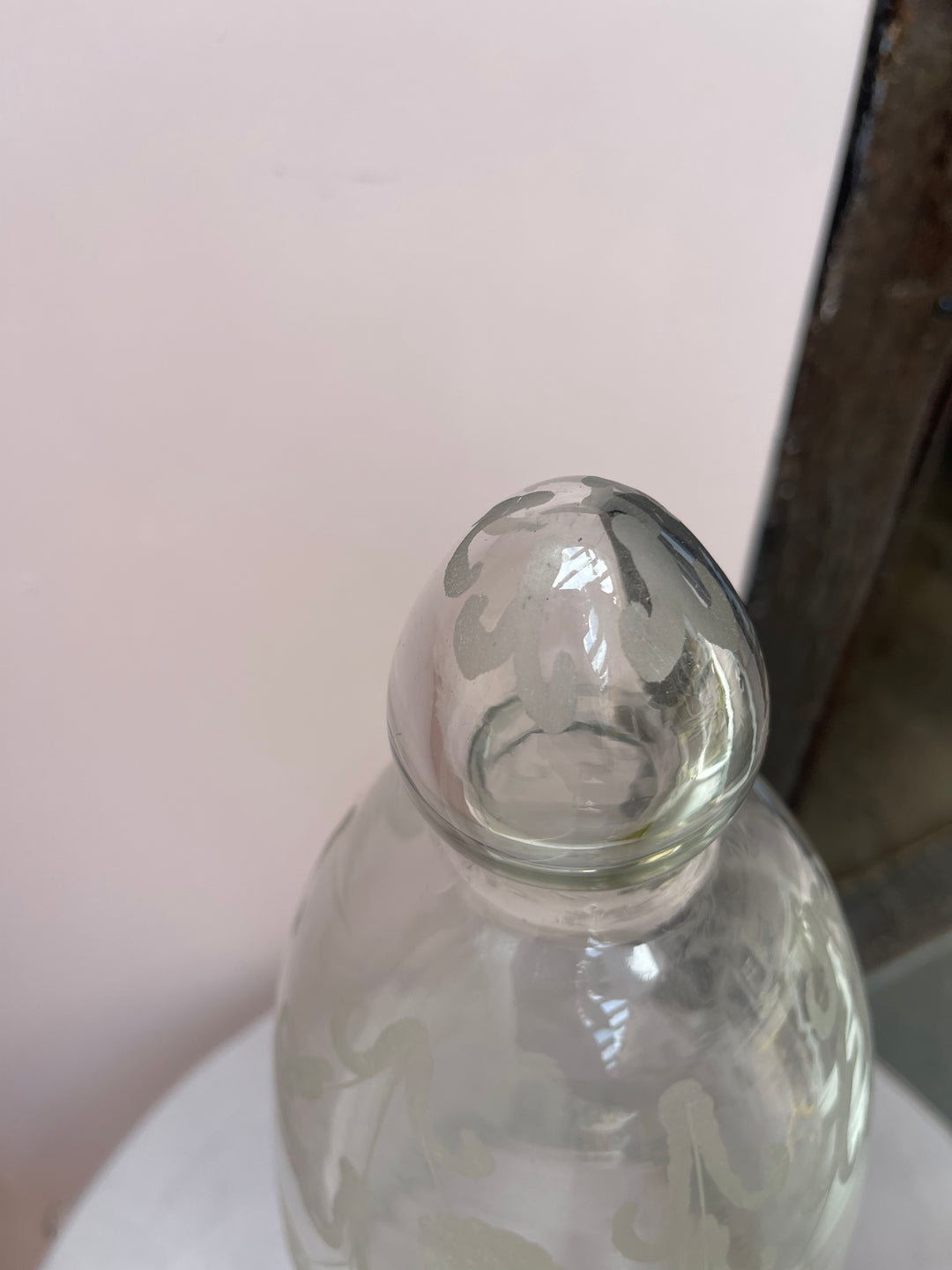Vintage Etched Handblown Cloche