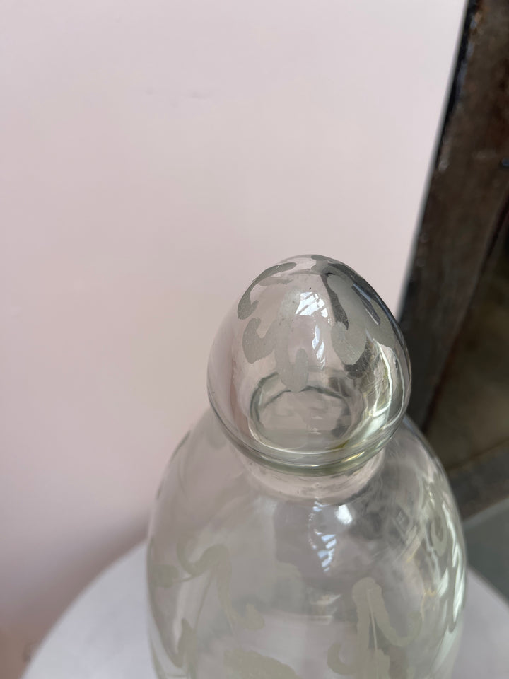 Vintage Etched Handblown Cloche
