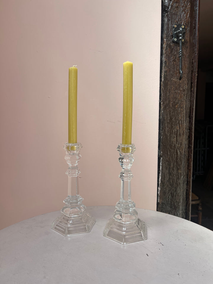 Pair of Rockwell Crystal Candlesticks