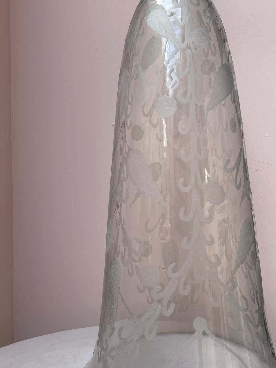 Vintage Etched Handblown Cloche
